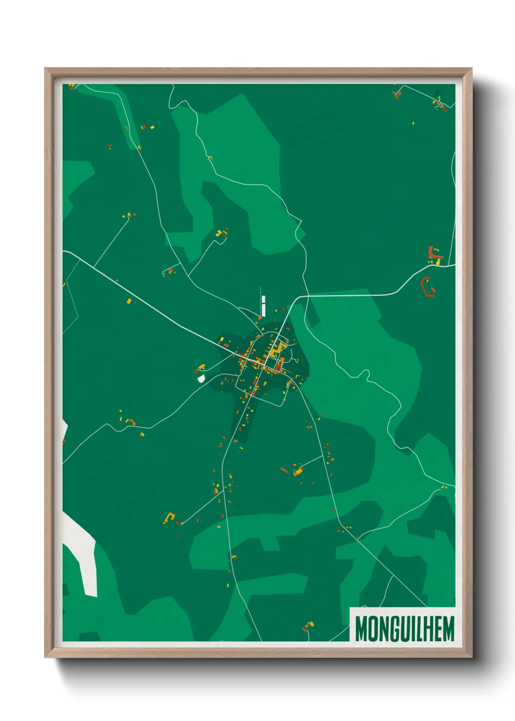 Une affiche de carte sur Monguilhem