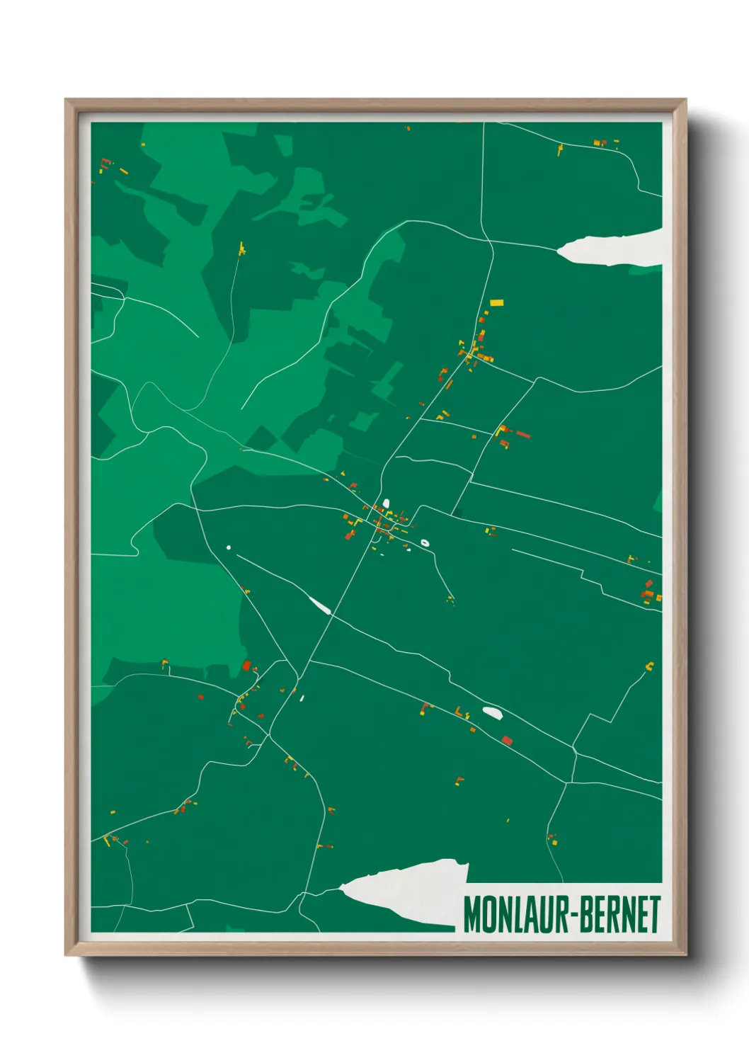 Une affiche de carte sur Monlaur-Bernet