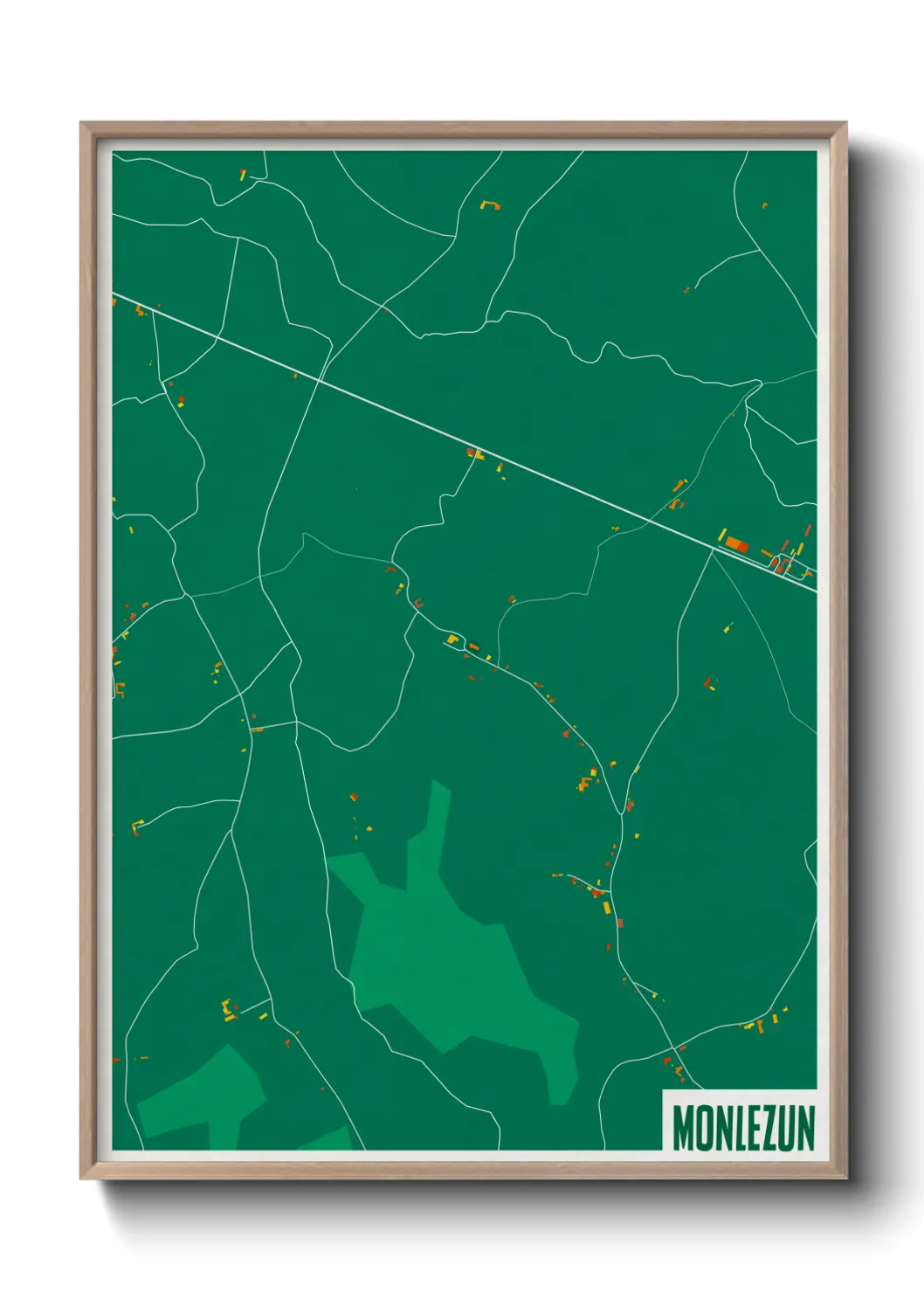Une affiche de carte sur Monlezun