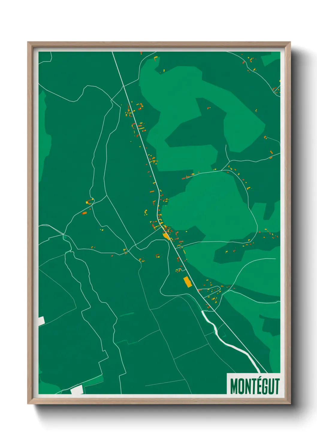 Une affiche de carte sur Montégut