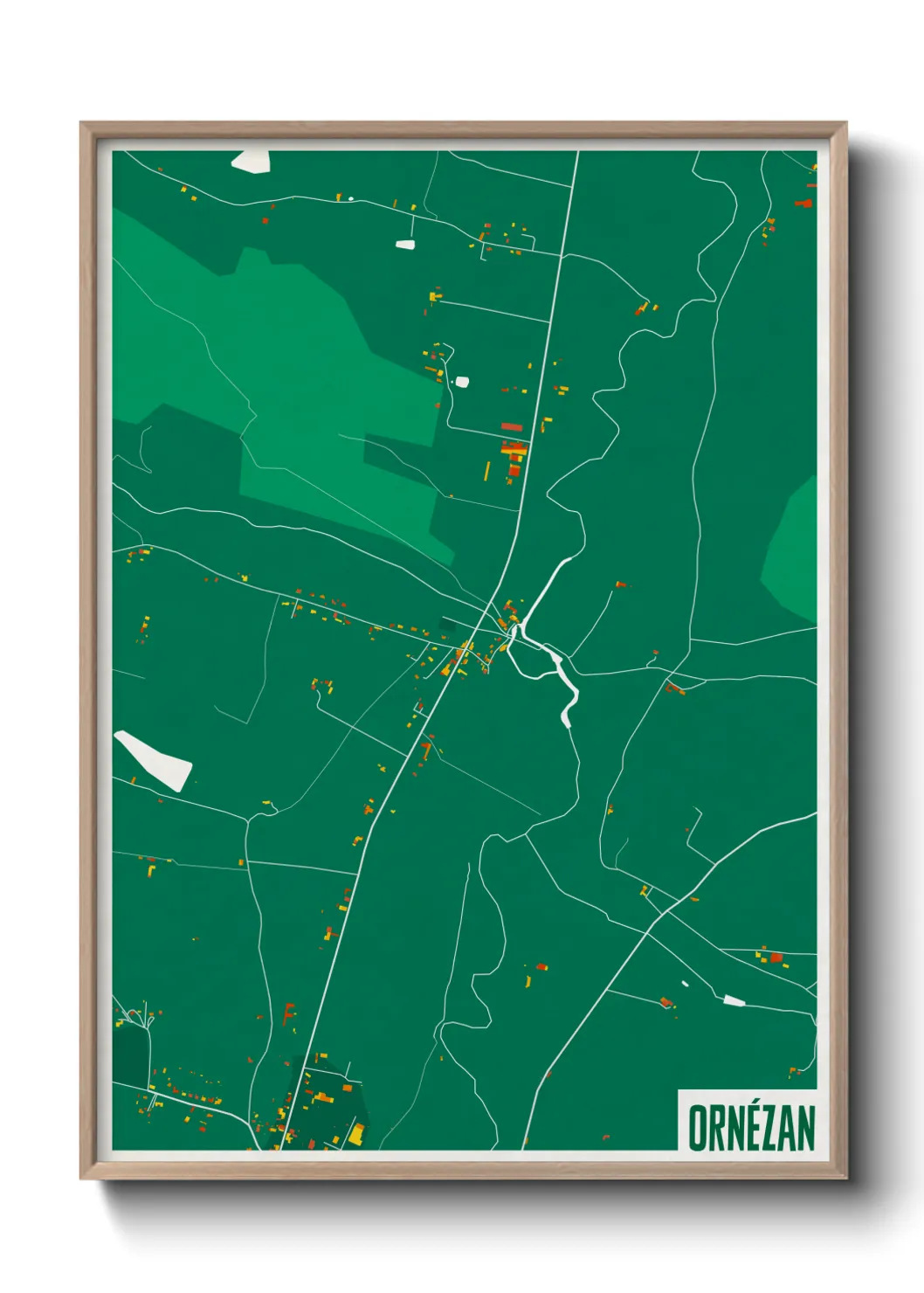 Une affiche de carte sur Ornézan