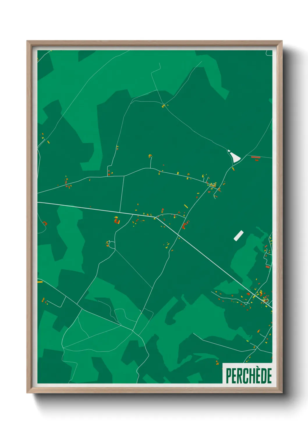 Une affiche de carte sur Perchède