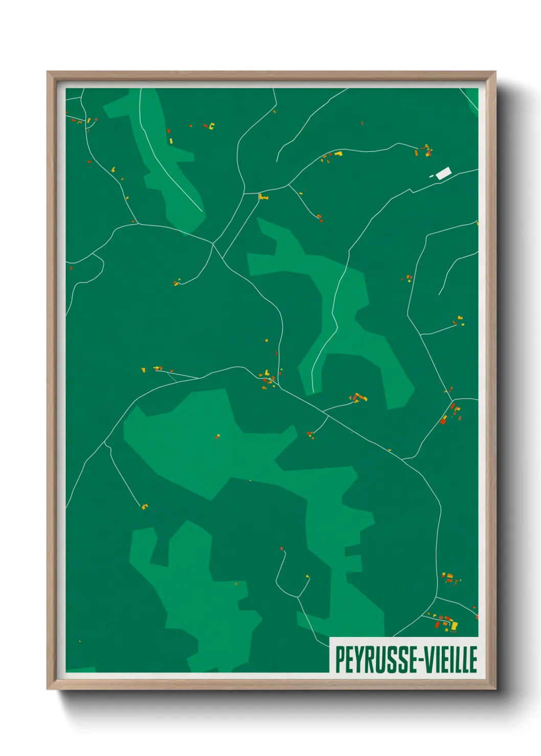 Une affiche de carte sur Peyrusse-Vieille