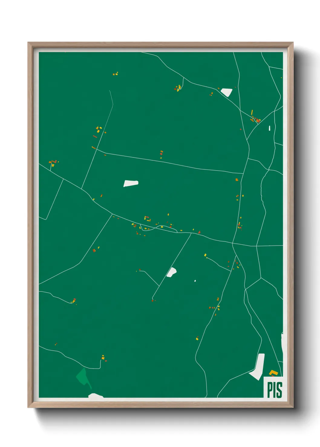 Une affiche de carte sur Pis