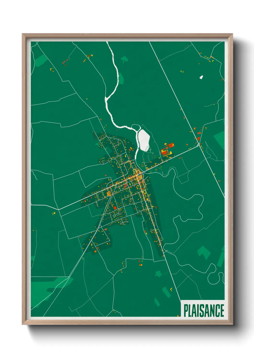 Une affiche de carte sur Plaisance
