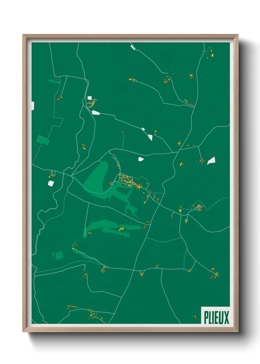 Une affiche de carte sur Plieux