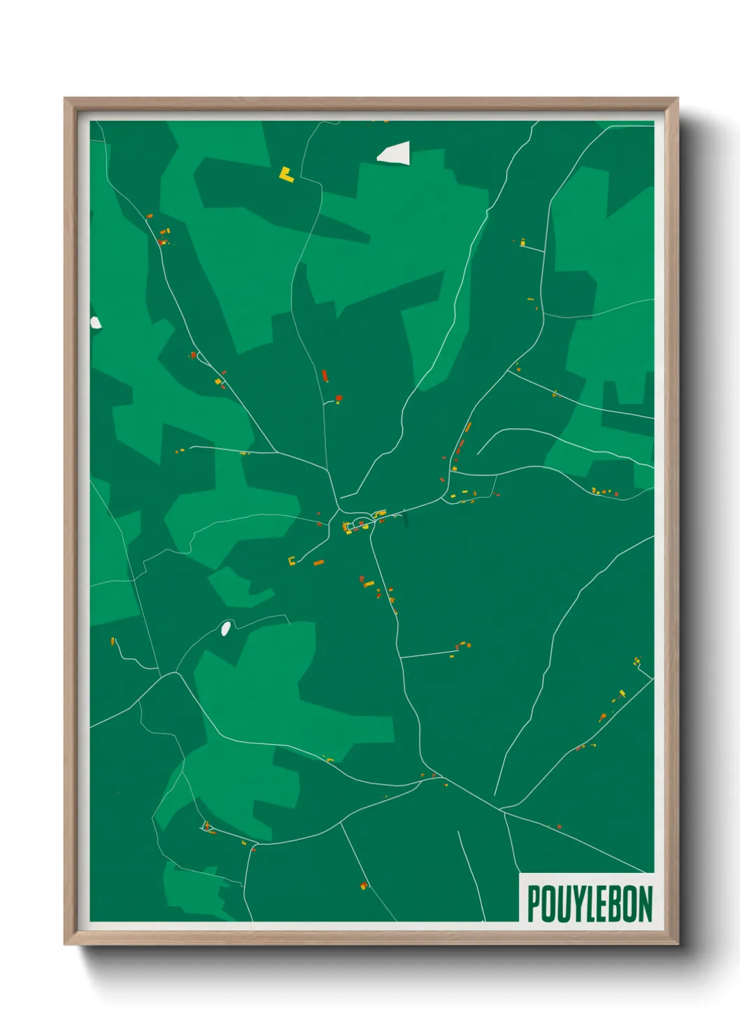 Une affiche de carte sur Pouylebon