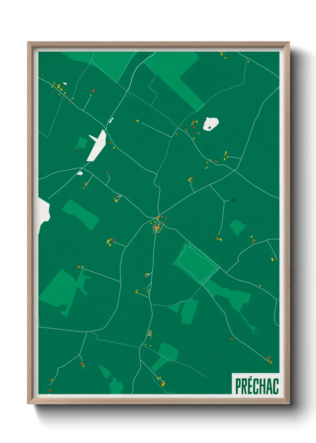 Une affiche de carte sur Préchac