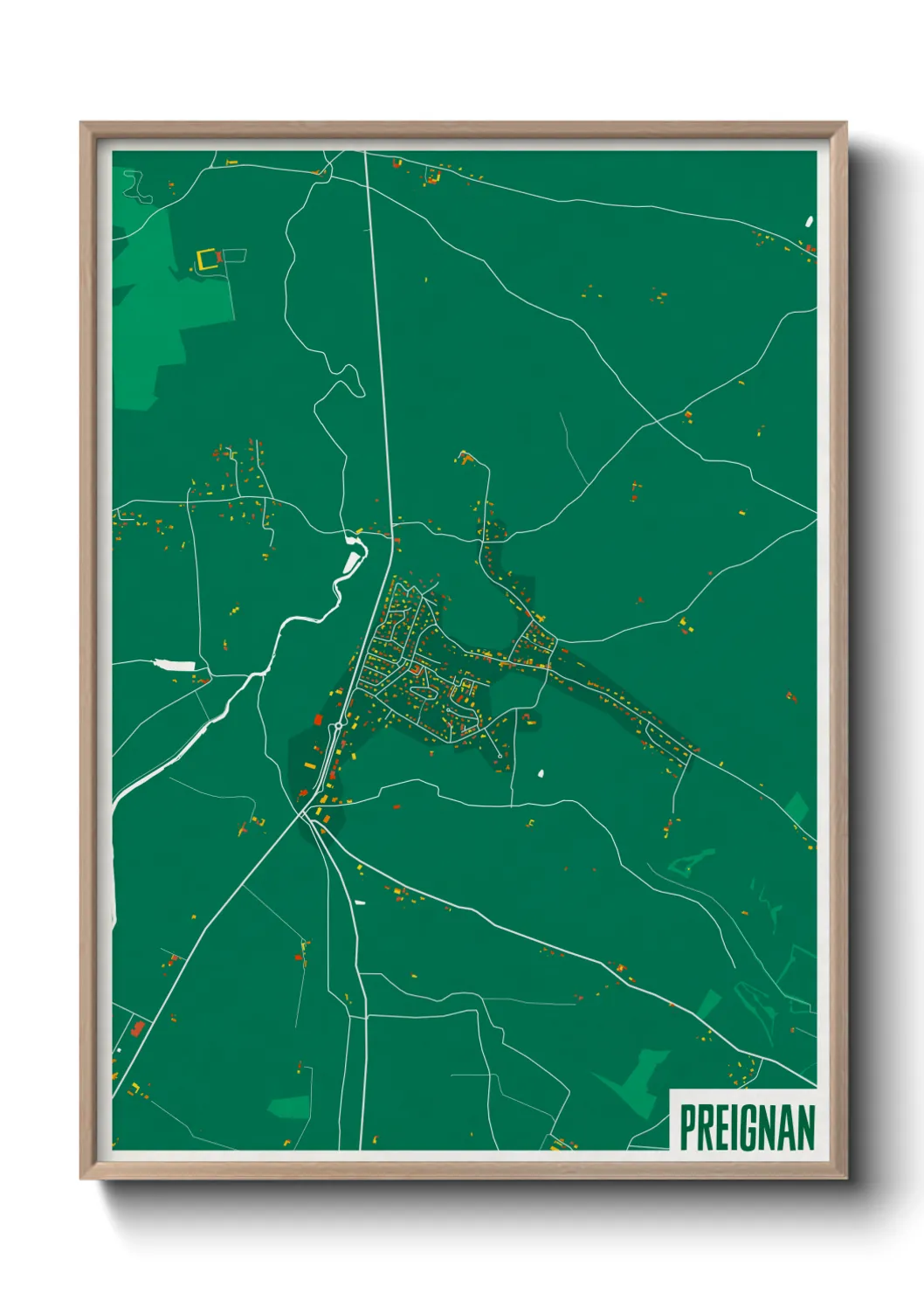 Une affiche de carte sur Preignan