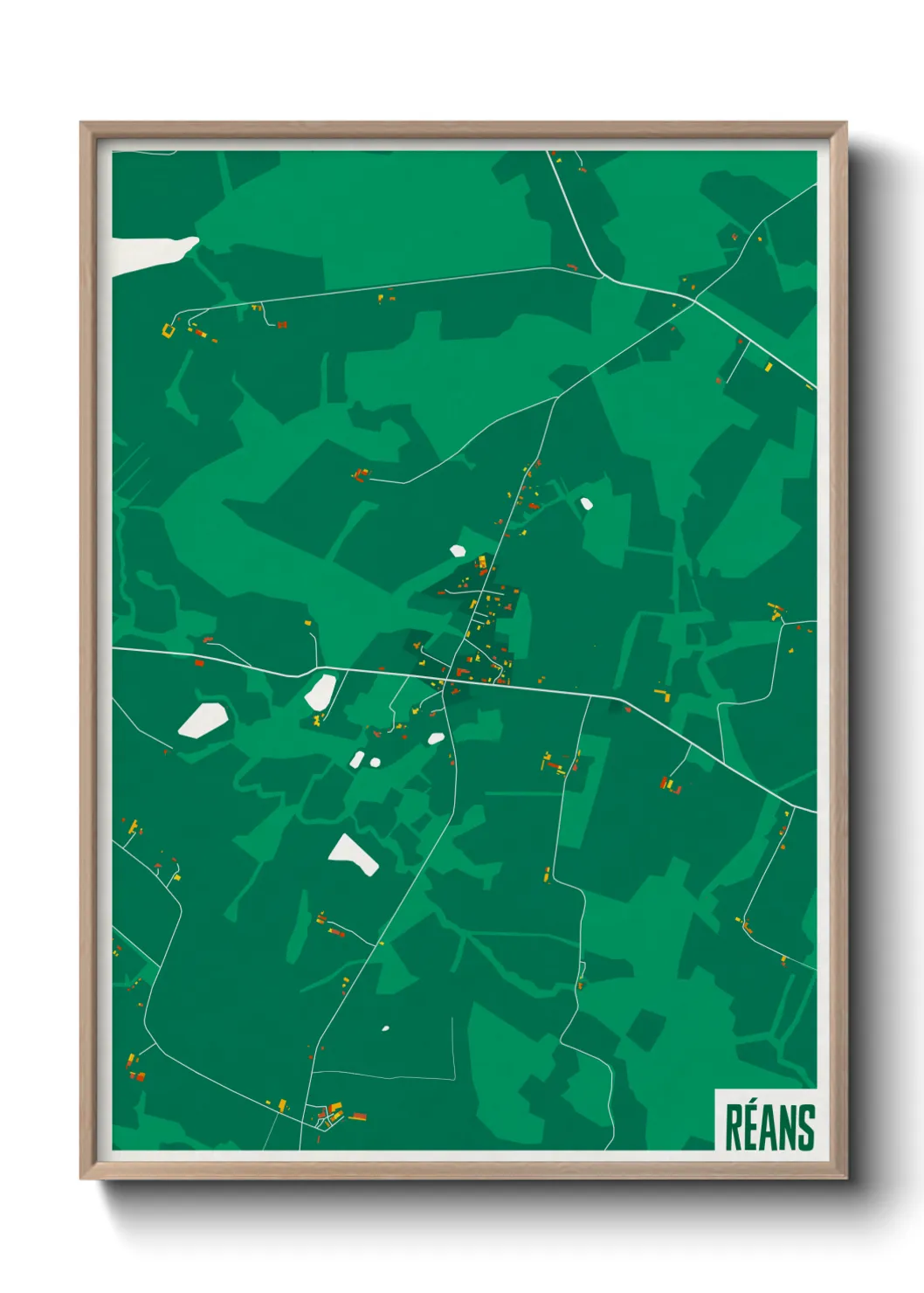 Une affiche de carte sur Réans