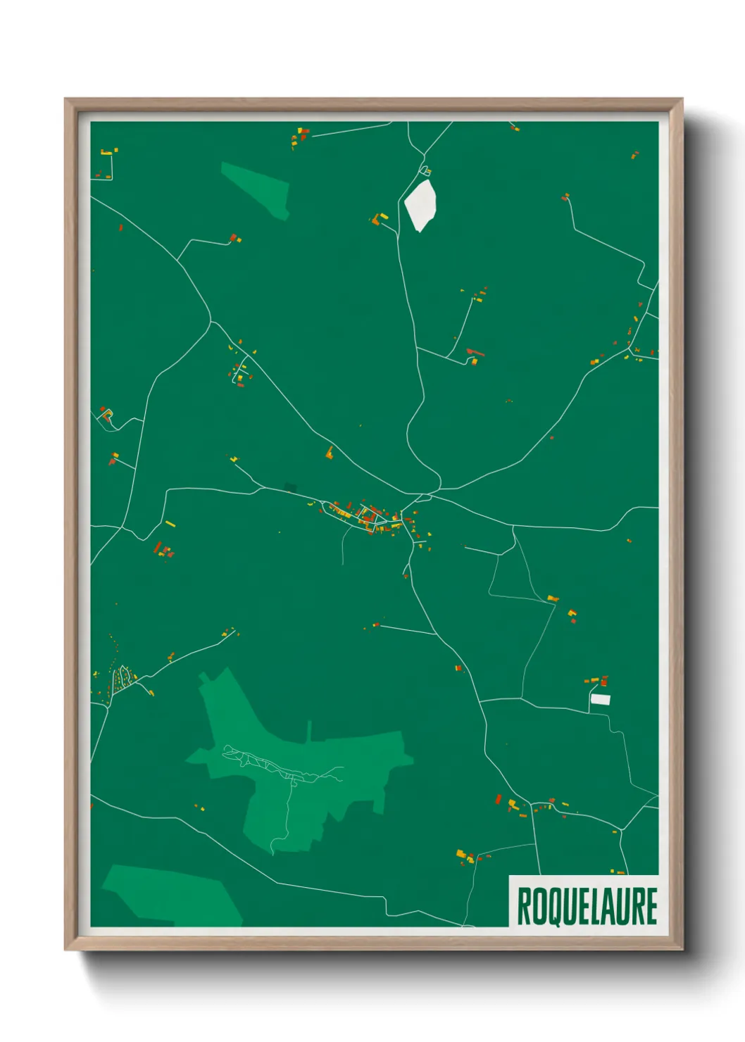Une affiche de carte sur Roquelaure