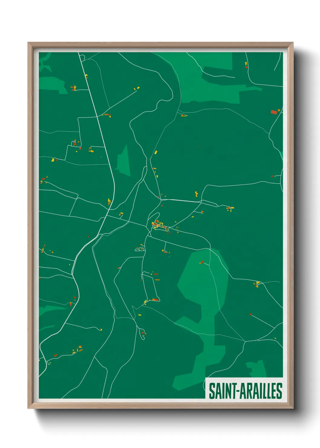 Une affiche de carte sur Saint-Arailles