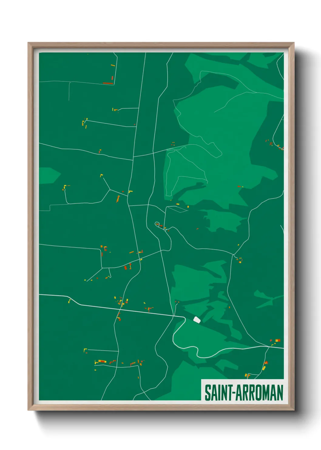 Une affiche de carte sur Saint-Arroman