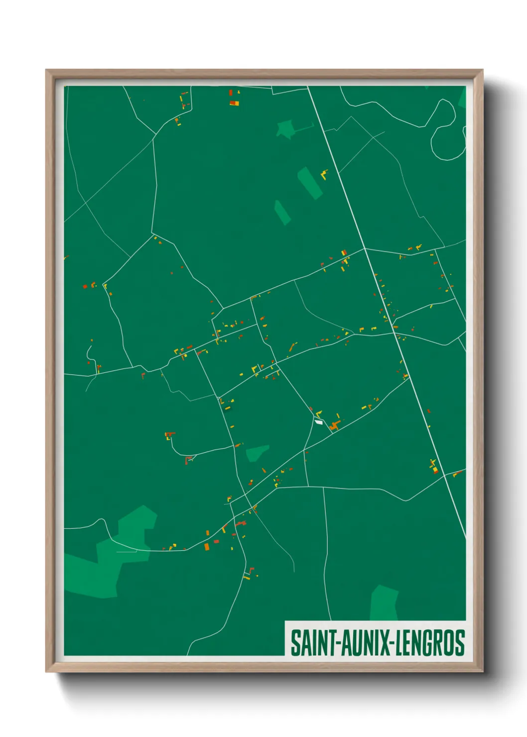 Une affiche de carte sur Saint-Aunix-Lengros