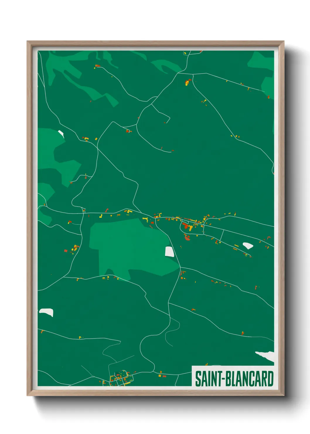 Une affiche de carte sur Saint-Blancard