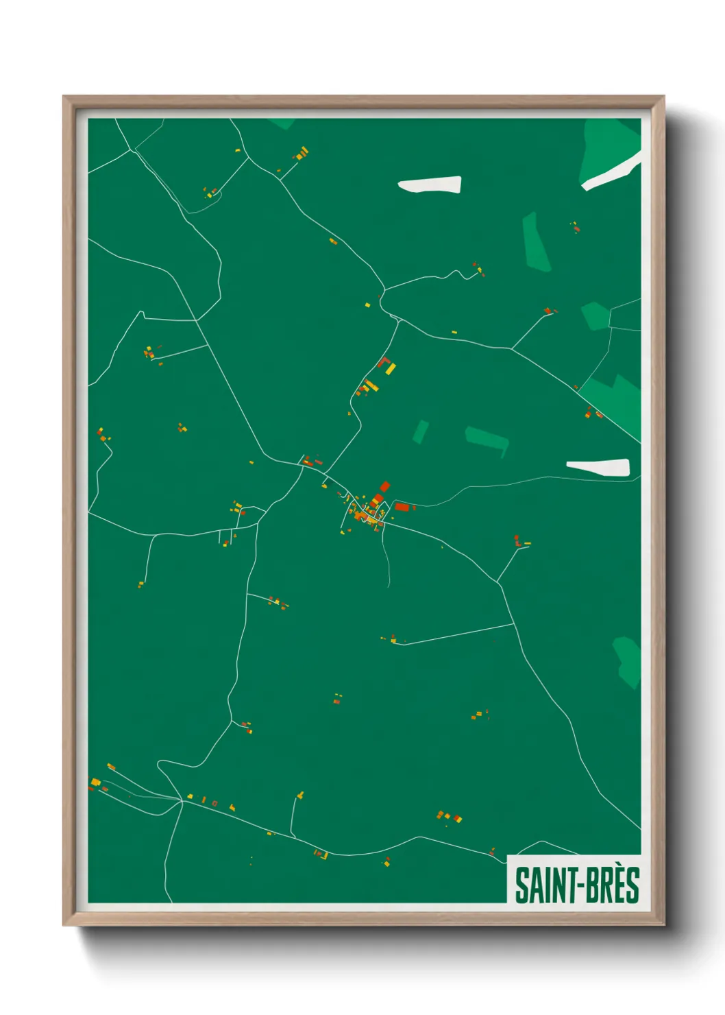 Une affiche de carte sur Saint-Brès