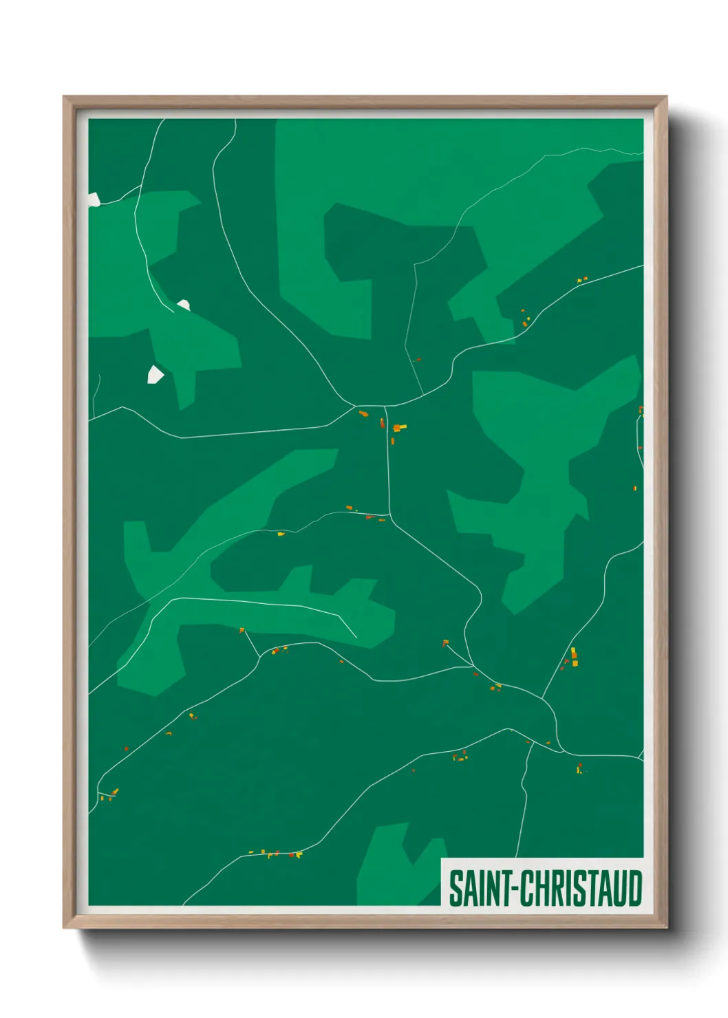 Une affiche de carte sur Saint-Christaud
