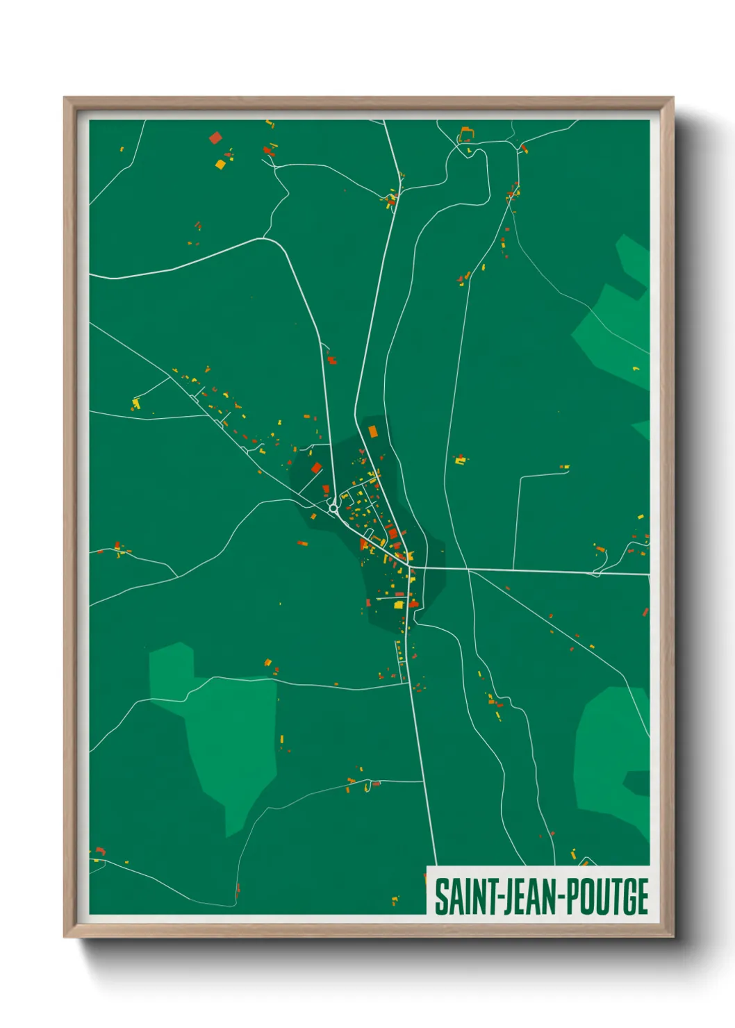 Une affiche de carte sur Saint-Jean-Poutge