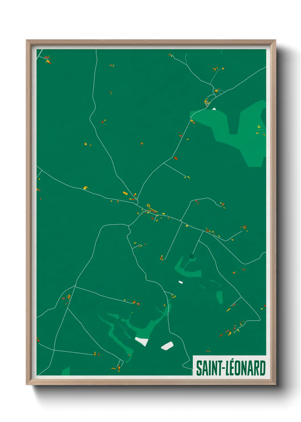 Une affiche de carte sur Saint-Léonard