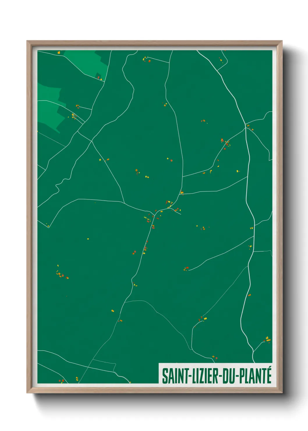 Une affiche de carte sur Saint-Lizier-du-Planté