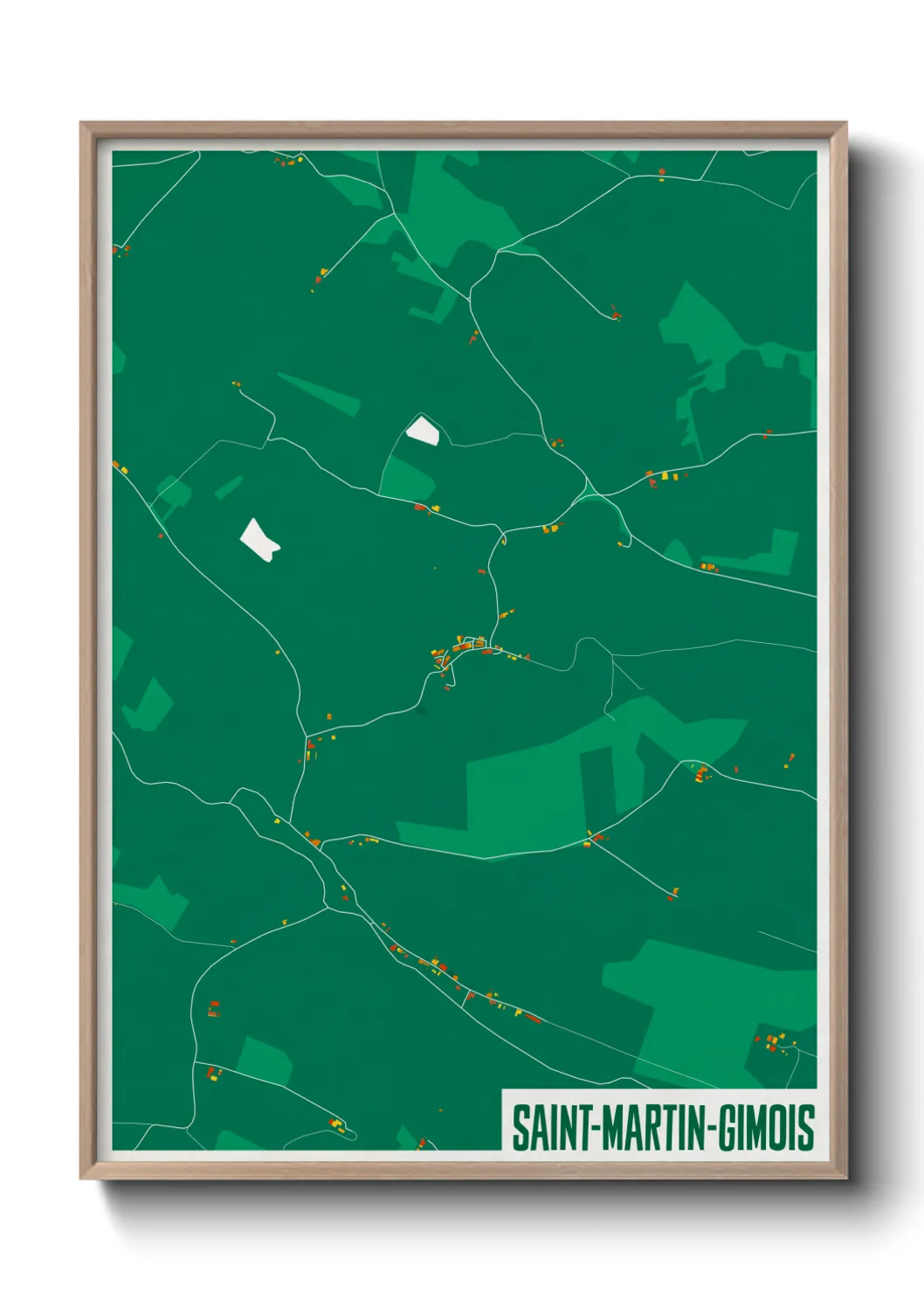 Une affiche de carte sur Saint-Martin-Gimois