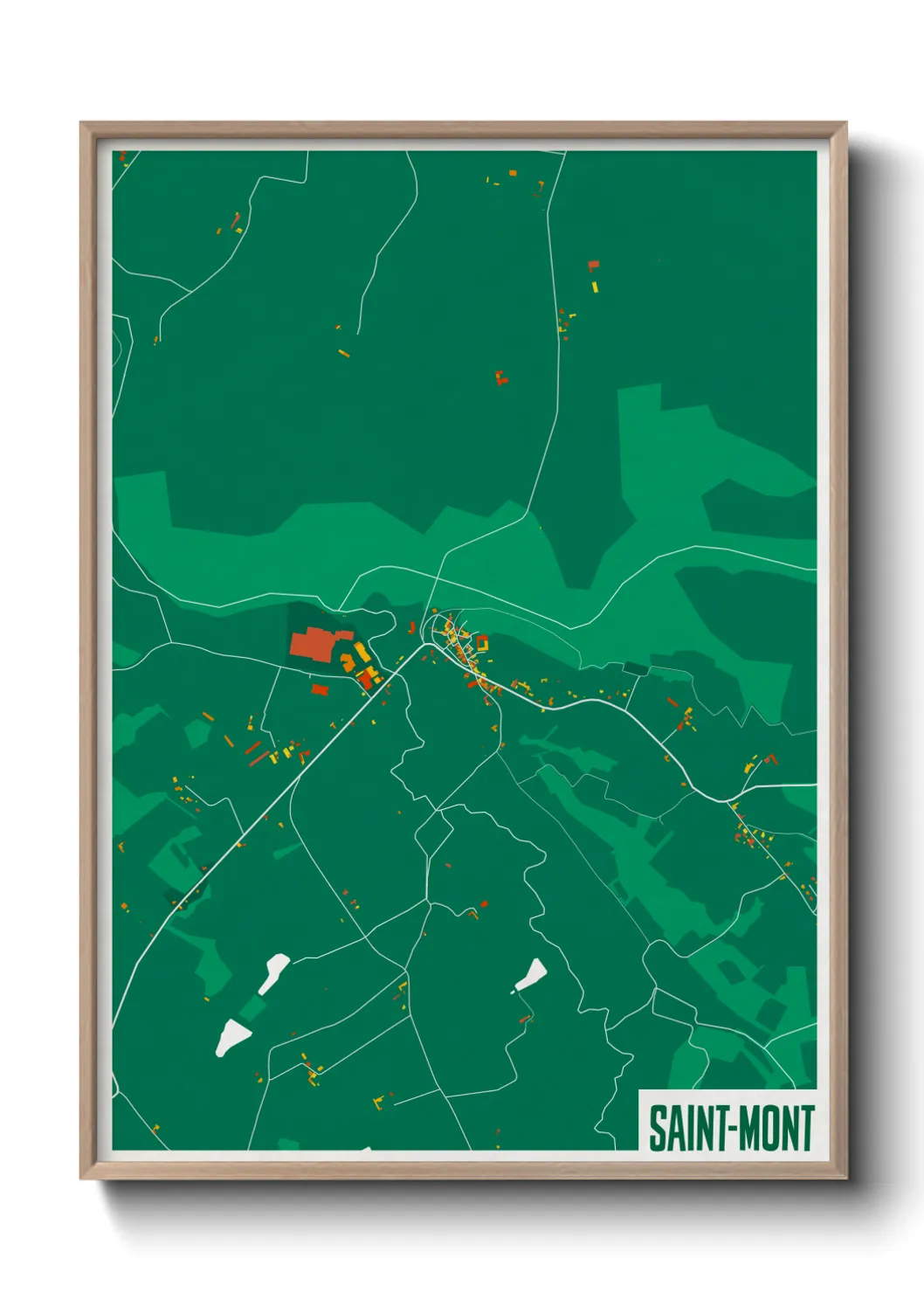 Une affiche de carte sur Saint-Mont
