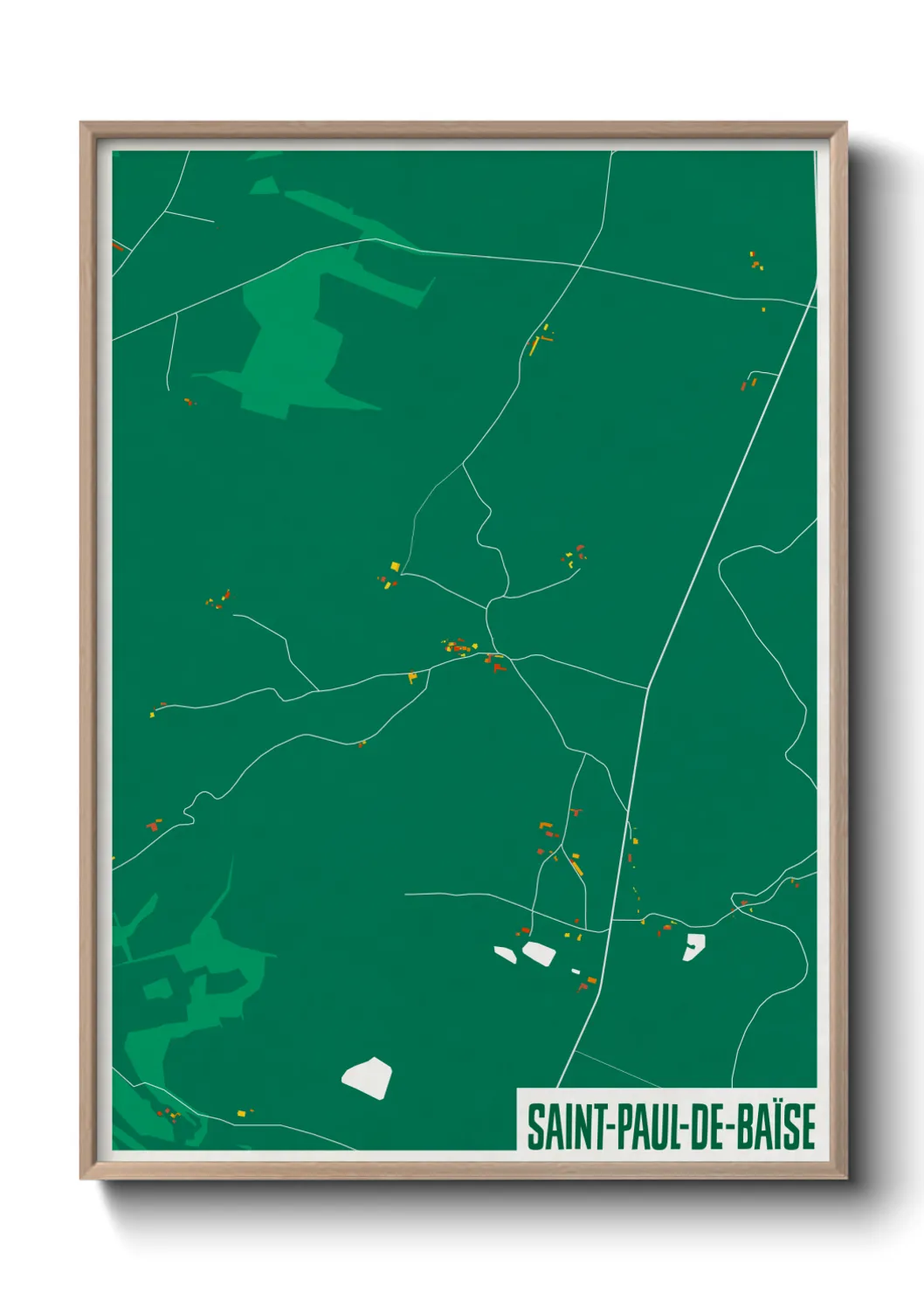 Une affiche de carte sur Saint-Paul-de-Baïse