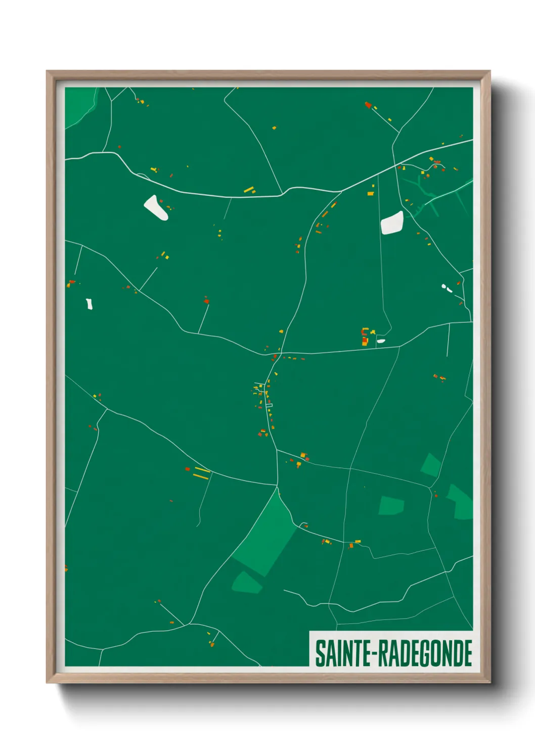 Une affiche de carte sur Sainte-Radegonde