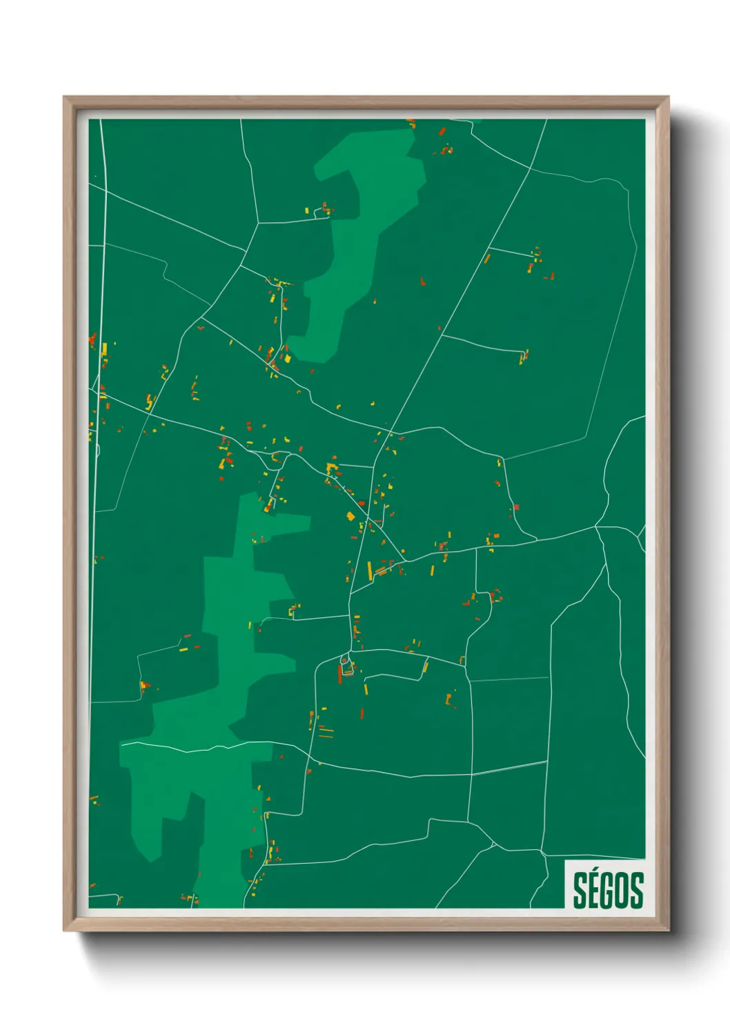 Une affiche de carte sur Ségos