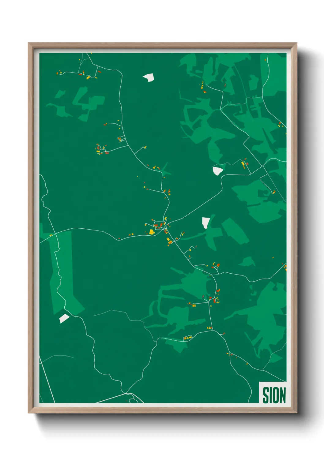 Une affiche de carte sur Sion