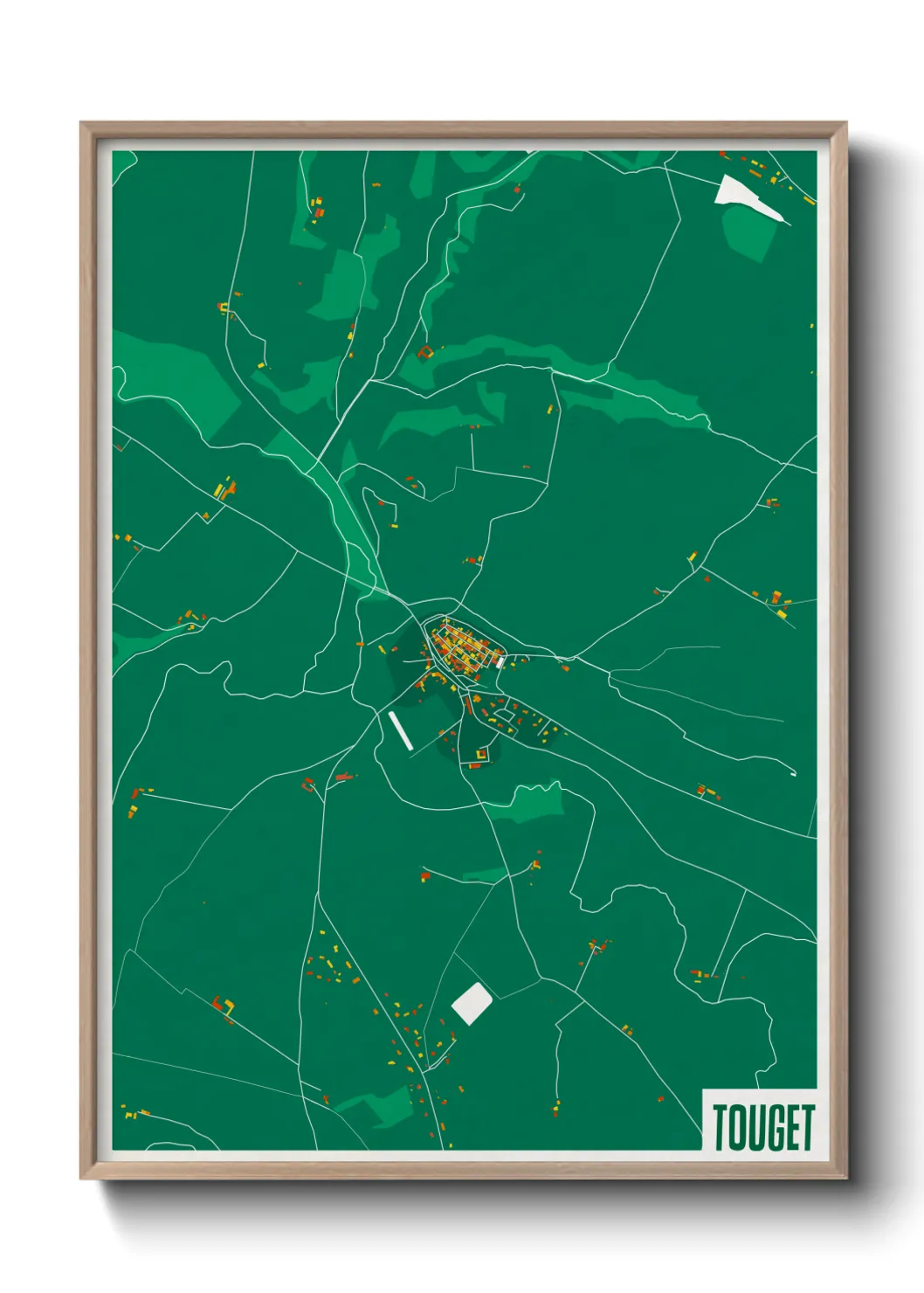 Une affiche de carte sur Touget