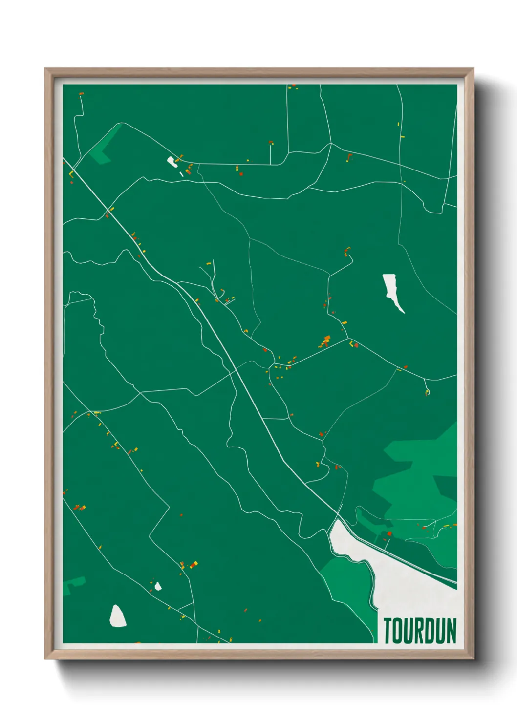 Une affiche de carte sur Tourdun