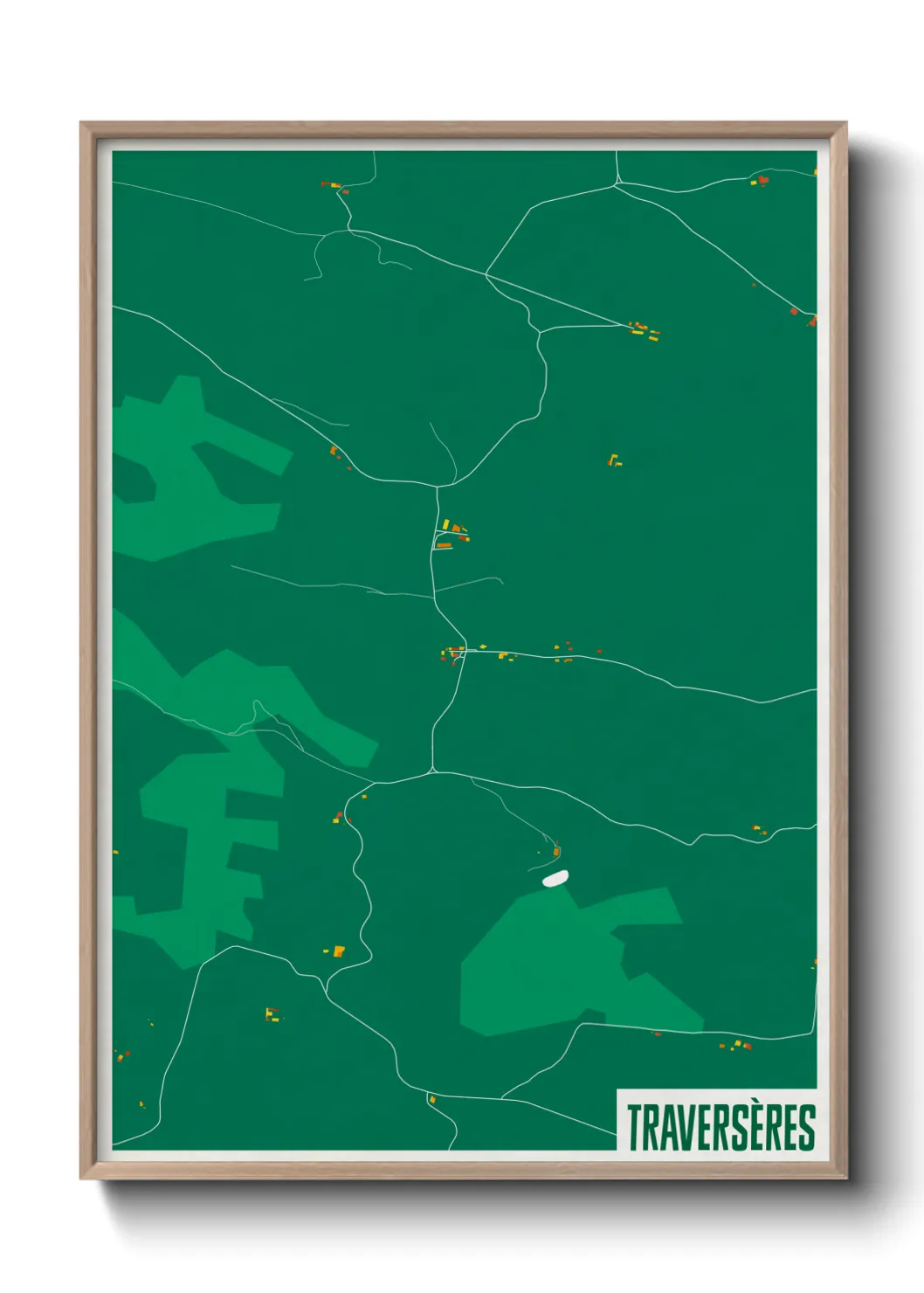 Une affiche de carte sur Traversères
