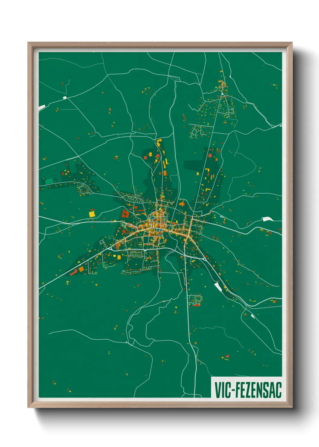 Une affiche de carte sur Vic-Fezensac