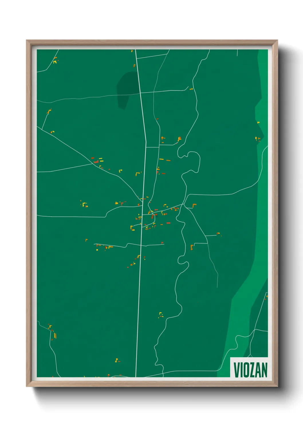 Une affiche de carte sur Viozan