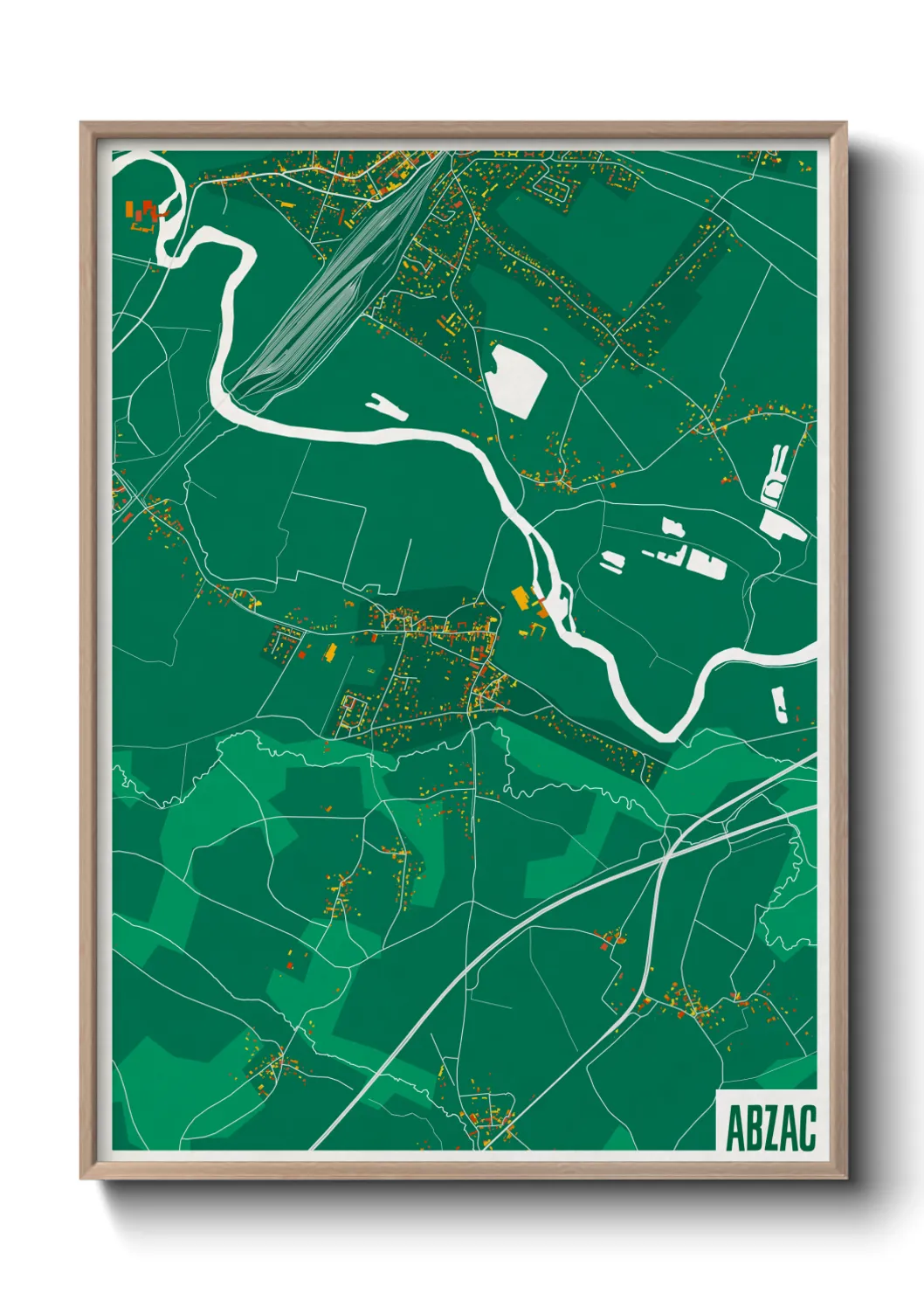 Une affiche de carte sur Abzac