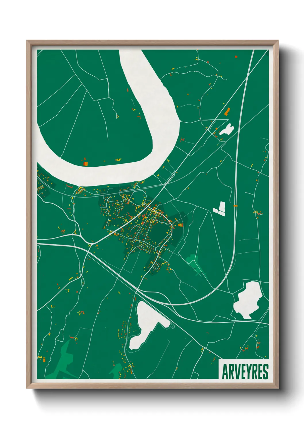 Une affiche de carte sur Arveyres