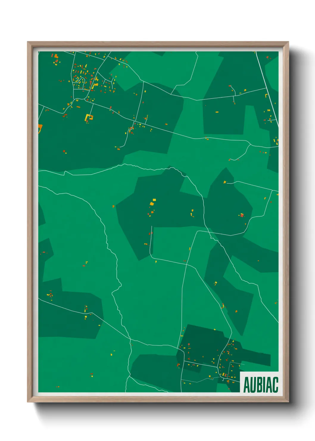 Une affiche de carte sur Aubiac