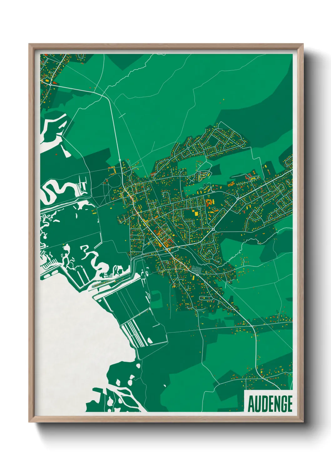 Une affiche de carte sur Audenge