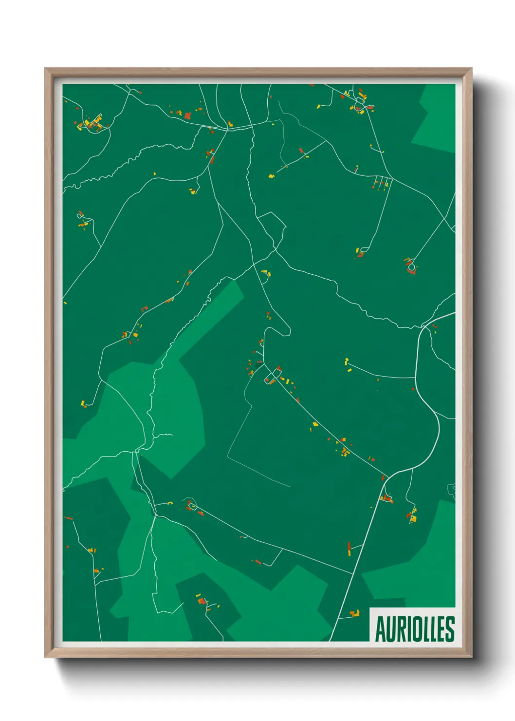 Une affiche de carte sur Auriolles