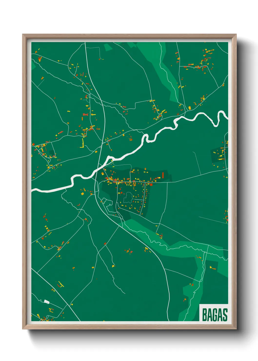 Une affiche de carte sur Bagas