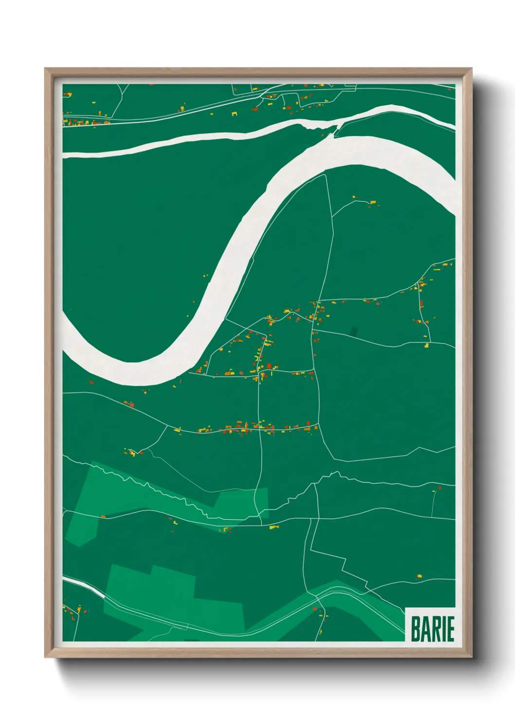 Une affiche de carte sur Barie