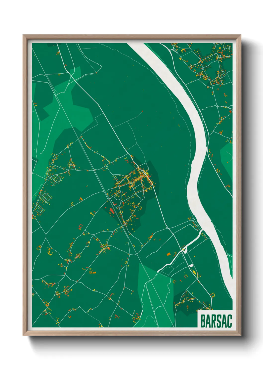 Une affiche de carte sur Barsac