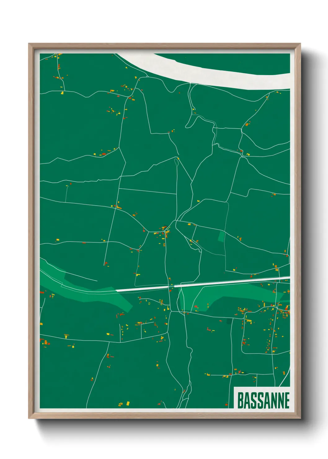 Une affiche de carte sur Bassanne