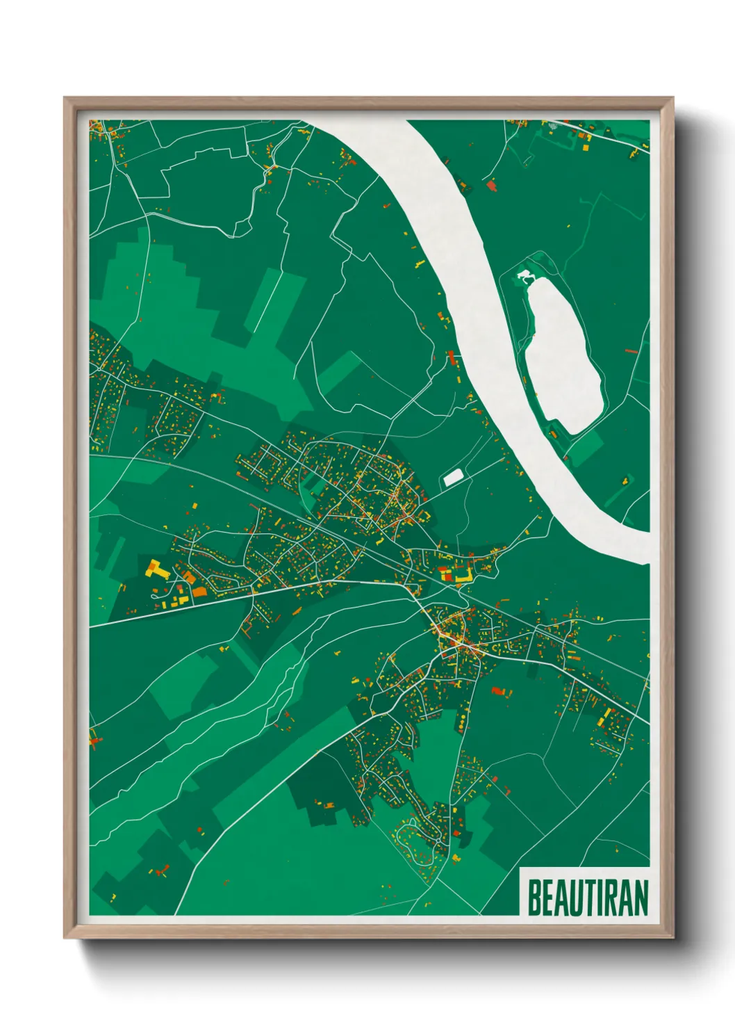 Une affiche de carte sur Beautiran