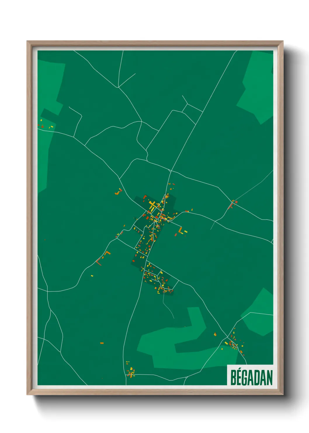 Une affiche de carte sur Bégadan