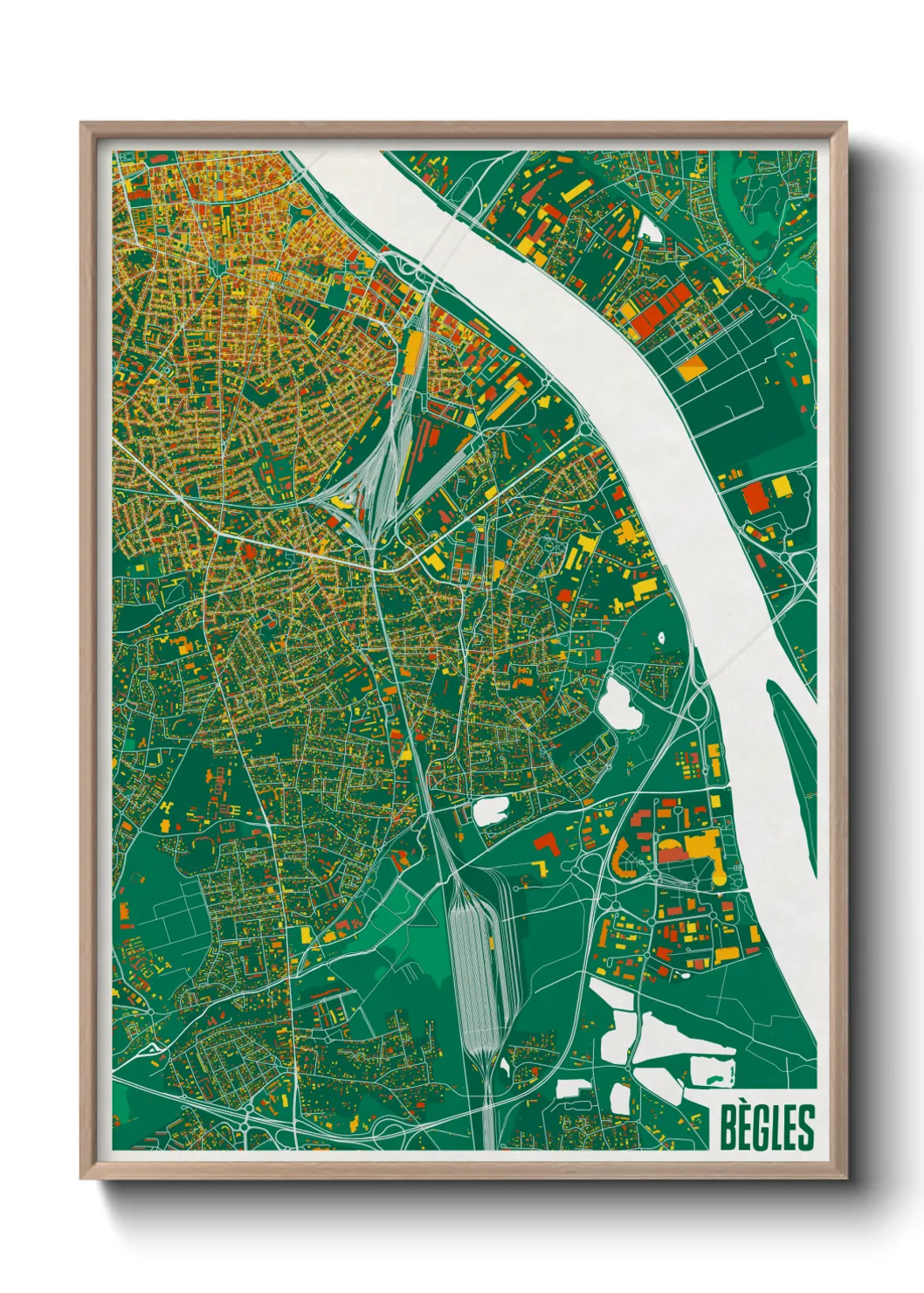 Une affiche de carte sur Bègles