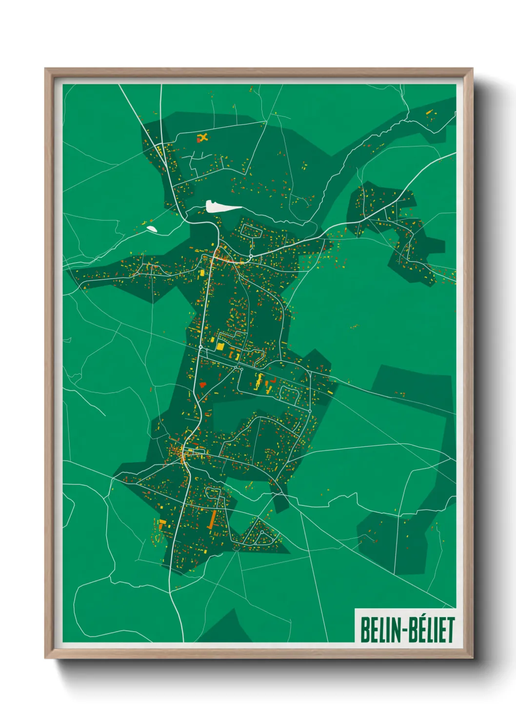Une affiche de carte sur Belin-Béliet
