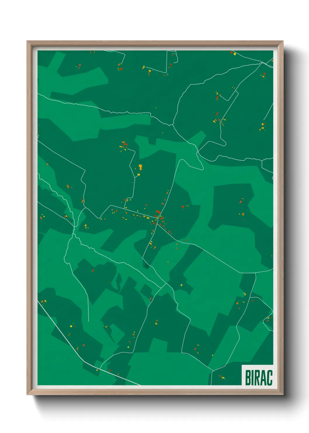 Une affiche de carte sur Birac