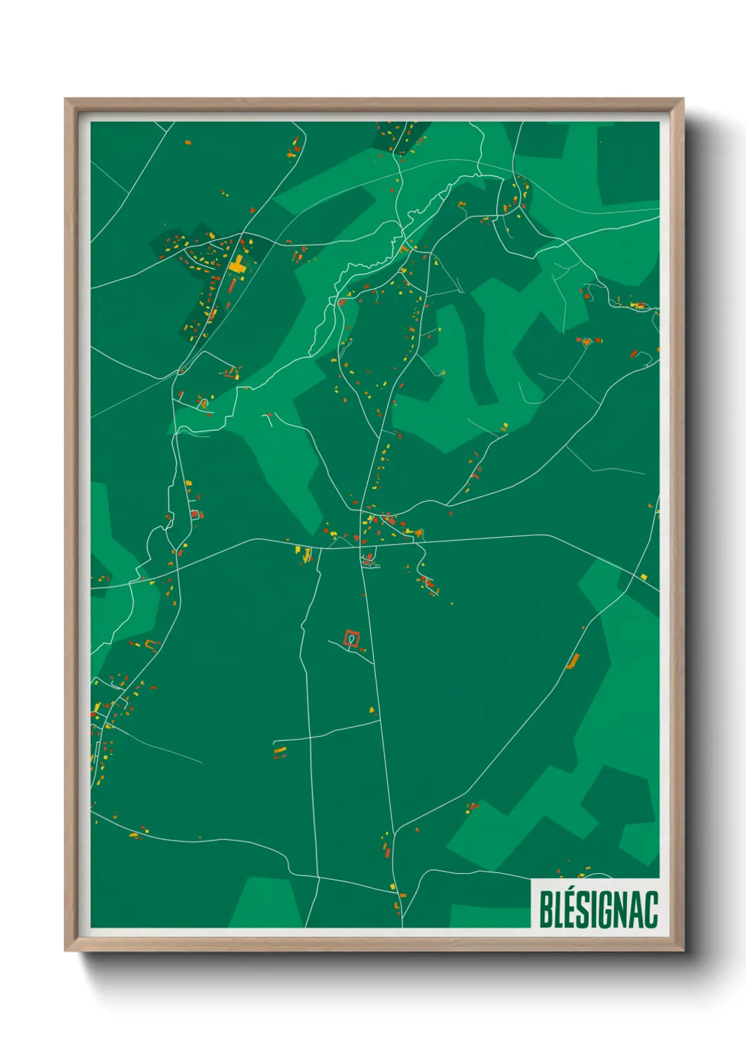 Une affiche de carte sur Blésignac